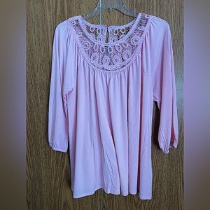 VIP KNITS silky baby pink blouse